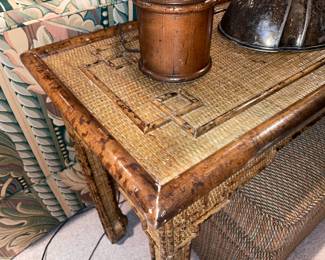 Fabulous Mid-Century Modern/Boho Bamboo Console Table