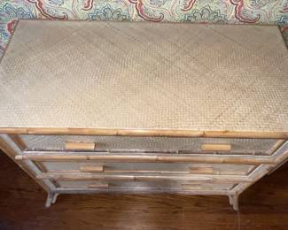 Fabulous Mid-Century Modern/Boho Bamboo 3 Drawer Dresser