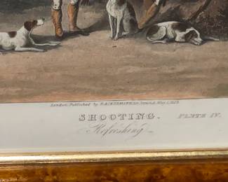 Antique Framed "Shooting" Artwork