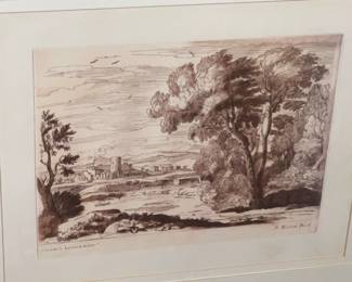 Framed "Claude Le Lorrain delin" Print