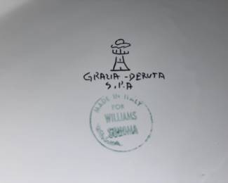 Large Williams Sonoma Hand Painted Rabbit Soup Tureen Server W/ Ladle & Tray From Italy