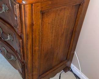 Brown Wooden 3 Drawer Dresser With Ornate Handles