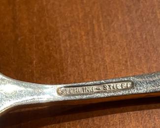 Stieff "Rose" Pattern Sterling Silver Flatware Set (12 Dinner Forks, 12 Seafood Forks, 12 Salad Forks, 12 Round Soup Spoons, 12 Dinner Knives, 12 Demi-Tasse Spoons, 12 Tea Spoons, 1 Sugar Serving Spoon, 1 Solid Serving Spoon, 1 Pierced Serving Spoon, 1 Ladle, 1 Pickle Fork, 1 Olive Fork, 4 Butter Spreaders, & 1 Pie Server)