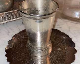 Pewter Cup W/ Tray