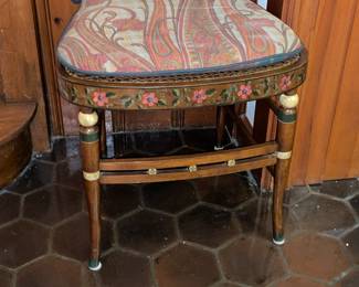 Stunning Hand Painted Accent Chair With Cane Seat