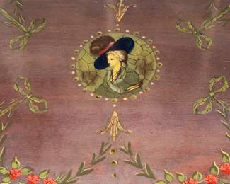 Beautiful Hand Painted Floral Round Wooden Table