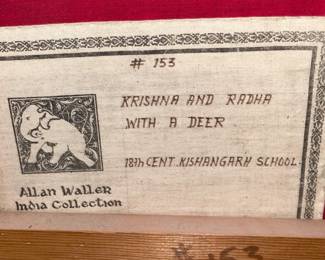 "Krishna And Radha With A Deer" Painting From The "Allen Waller India Collection" (18th Century, Kishangarh School)"Krishna And Radha With A Deer" Painting From The "Allen Waller India Collection" (18th Century, Kishangarh School)