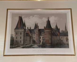 Framed "Chateau De Maintench" Artwork