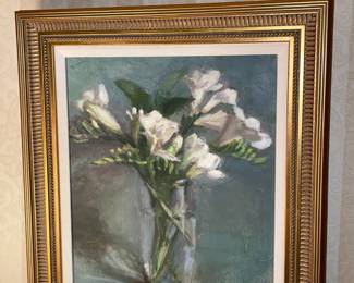 Framed Floral Still Life Painting Signed By "Mosley"