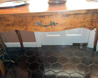 Large Antique Wooden Table With 1 Drawer