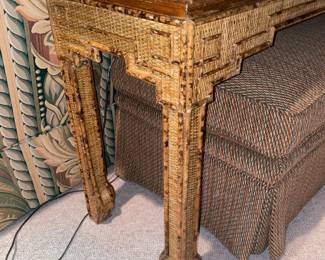 Fabulous Mid-Century Modern/Boho Bamboo Console Table