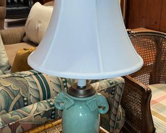 Green Elephant Head Porcelain Table Lamp