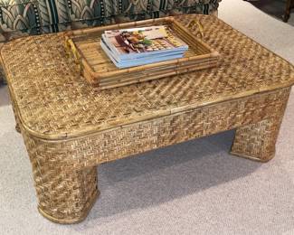 Fabulous Mid-Century Modern/Boho Bamboo Coffee Table (2 Available)