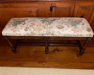 Upholstered Wooden Bench With Matching Decorative Pillows