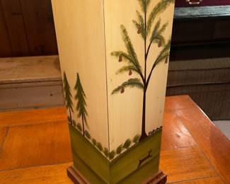 Hand Painted 4 Sided Farm Motif Table Lamp