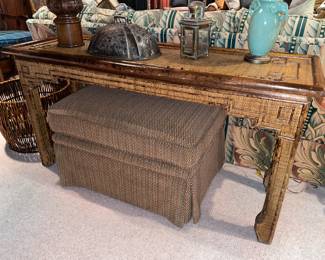 Fabulous Mid-Century Modern/Boho Bamboo Console Table