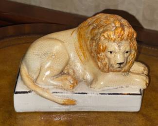 Genuine Antique Staffordshire Lions From England (2 Available)