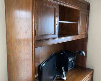 Stanley Furniture Wooden Bookcase W/ Brass Handle Details