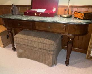 Oversized Brown Upholstered Ottoman