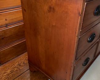 Antique 6 Drawer Cabinet With Metal Pull Handles