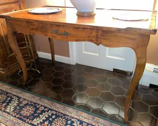 Large Antique Wooden Table With 1 Drawer