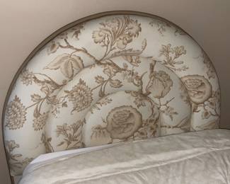 Brown Floral Upholstered Headboard (2 Available)