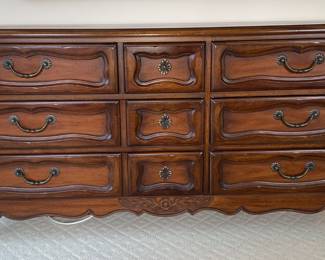 Wooden Long Boy Dresser By Drexel