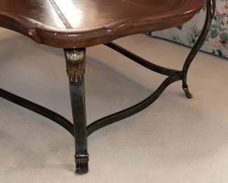 Large Heavy Cast Iron Base Coffee Table With Wood Top