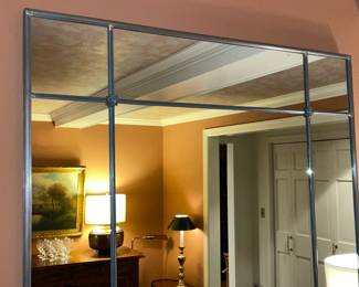 Modern Silver Framed Wall Mirror