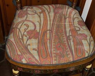 Stunning Hand Painted Accent Chair With Cane Seat