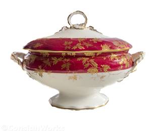 Antique Cauldon England Davis Collamore New York Covered & Footed Tureen