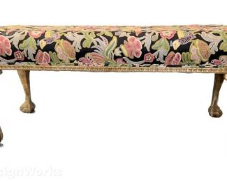 Crewel Upholstered Bench