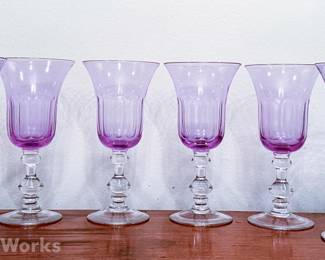 (6) Amethyst Water Glasses
