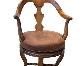 Victorian Barber's Chair on Swivel Base