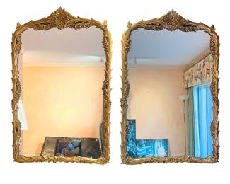PAIR Gilt Wood Arch Top Mirrors
