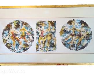 Chaim GROSS Triptych Lithograph Signed Numbered