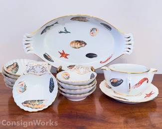 Louis Lourioux French Fireproof Porcelain "Le Faune" Fish Motif