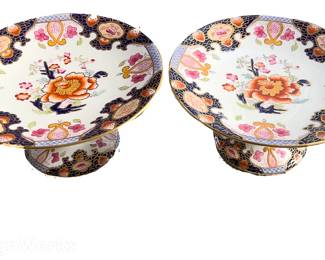 PAIR Brownfield & Sons Imari Patterned Cake Stands