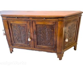 Antique Carved French Server Buffet Sideboard Cabinet