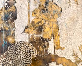 DETAIL: PHILIP & KELVIN LAVERNE 4ft "Chan" Bronze & Pewter Coffee Table