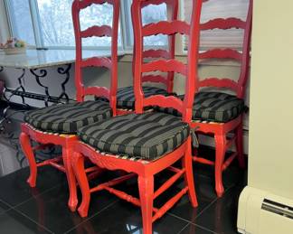 Red Farmhouse Chairs - FOUR