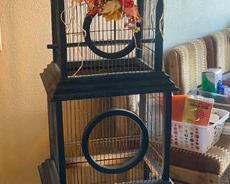 Large wicker bird cage for decor 