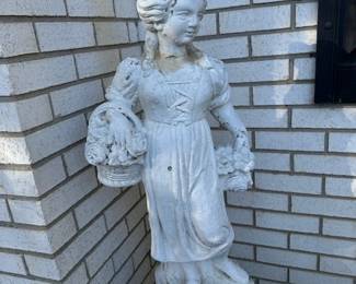 Concrete Girl Statute on Pedestal