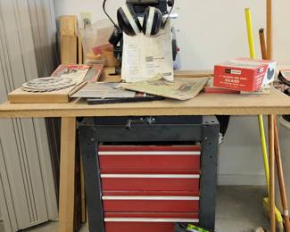 10" Radial saw on cabinet