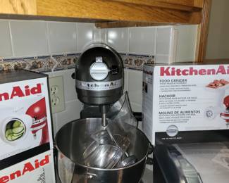 Kitchen-Aid stand mixer & accessories