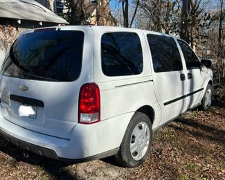 2008 Chevy Uplander mileage is additional photo. Van has had a light cleaning inside and out. 
Has some wear and tear as seen in photos. 