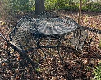 Metal lawn furniture.
