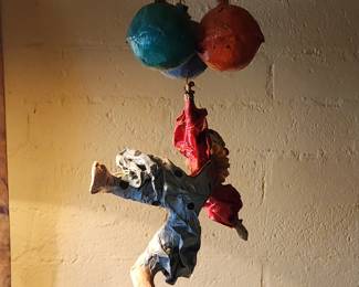 Vintage Clown Lacquered Paper Mache Hand Painted Clown