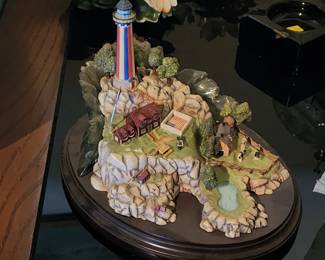 Lenox The Light Of Freedom Lighthouse Collection Figurine Wood Base Collectible