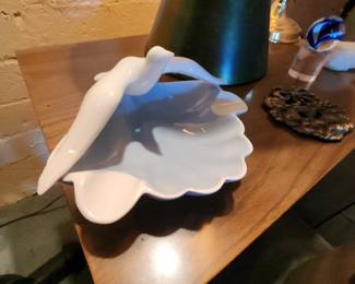 Gerold Porzellan Bavaria White Blue Porcelain Bird Dove Trinket Dish Ashtray